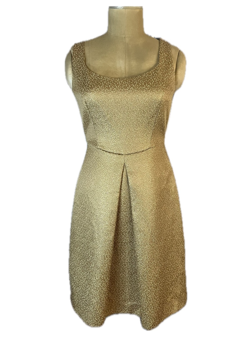 STRENESSE Vintage 90’s Quiet Luxury Gold Textured Sleeveless Midi Dress